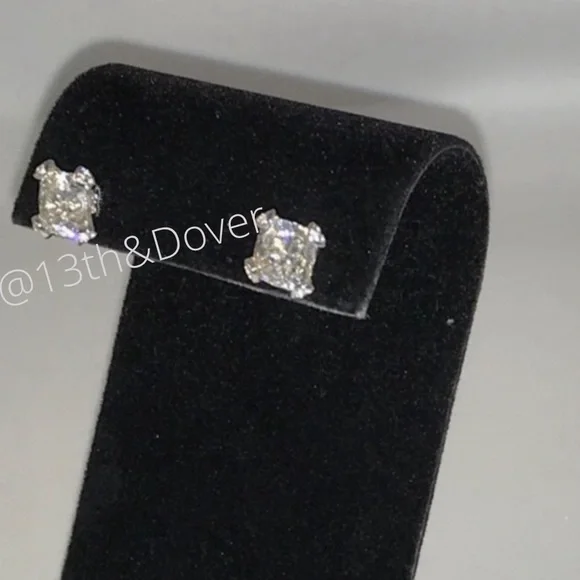 2ct Cushion Cut Earrings - Picture 10 of 11